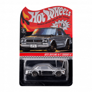 Машинка Premium Hot Wheels 1972 Skyline H/T 2000GT-R Red Line Club RLC 1:64 GXJ15 Silver - Retromagaz