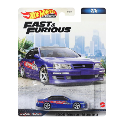 Машинка Premium Hot Wheels 1999 Nissan Maxima Fast & Furious 1:64 HNW46/HKD23 Dark Blue - Retromagaz