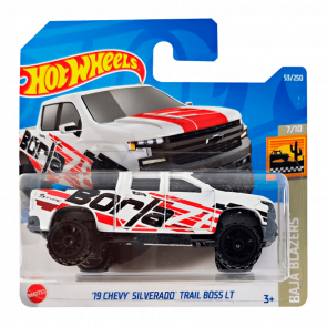 Машинка Базова Hot Wheels '19 Chevy Silverado Trail Boss LT Baja Blazers 1:64 HCW64 White