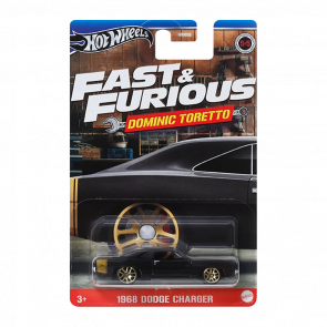 Тематическая Машинка Hot Wheels 1968 Dodge Charger Dominic Toretto Fast & Furious 1:64 HNR88/HRW50 Black - Retromagaz