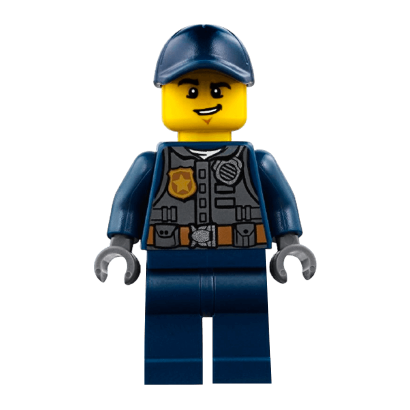 Фигурка Lego Police 973pb2857 Officer with Dark Bluish Gray Vest City cty0734 Б/У - Retromagaz