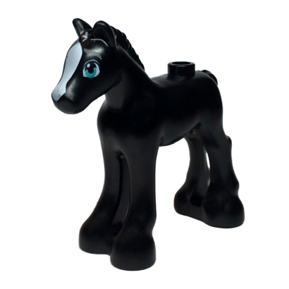 Фигурка Lego Земля Horse Friends Foal with Black and Reddish Brown Eyes Pattern Animals 11241pb07 Black Б/У - Retromagaz