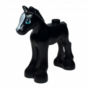 Фигурка Lego Земля Horse Friends Foal with Black and Reddish Brown Eyes Pattern Animals 11241pb07 Black Б/У - Retromagaz