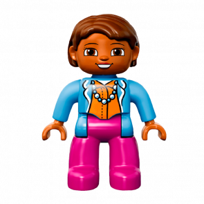 Фигурка Lego Girl Magenta Legs Medium Blue Top Duplo 47394pb190 Б/У