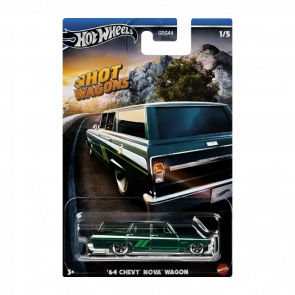 Тематическая Машинка Hot Wheels '64 Chevy Nova Hot Wagons 1:64 HWR56/HRR89 Green - Retromagaz