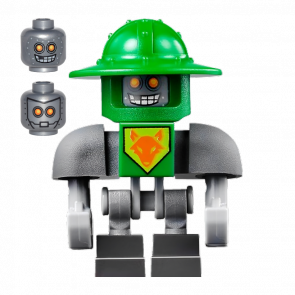 Фигурка Lego Denizens of Knighton Aaron Bot Green Shoulders Flat Silver Helmet Nexo Knights nex029 Б/У