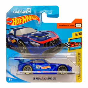 Машинка Базова Hot Wheels '16 Mercedes-AMG GT3 Project CARS 2 Legends of Speed 1:64 FJY10 Dark Blue - Retromagaz