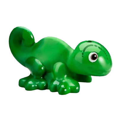 Фігурка Lego Земля Chameleon Friends with Black Reddish Brown and White Eyes Green Pattern Animals 15678pb01 1 6056845 Bright Green Б/У - Retromagaz