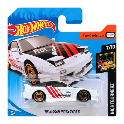 Машинка Базовая Hot Wheels '96 Nissan 180SX Type X Advan Nightburnerz 1:64 FKB00 White - Retromagaz