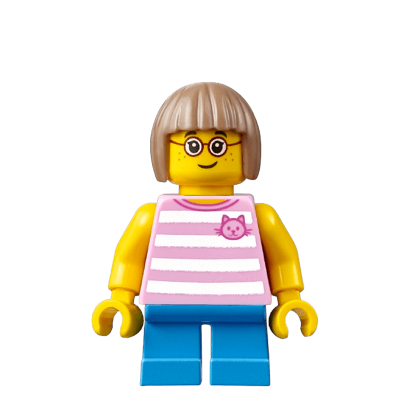 Фигурка Lego People 973pb2339 Bright Pink Striped Top with Cat Head City cty0663 Б/У - Retromagaz