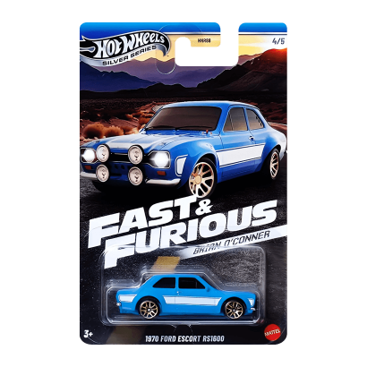 Тематическая Машинка Hot Wheels 1970 Ford Escort RS1600 Brian O'Conner Fast & Furious 1:64 JBY32 Blue - Retromagaz