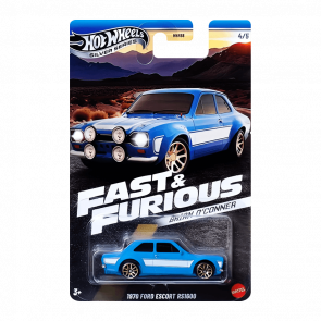 Тематическая Машинка Hot Wheels 1970 Ford Escort RS1600 Brian O'Conner Fast & Furious 1:64 JBY32 Blue - Retromagaz