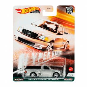 Машинка Premium Hot Wheels '99 Ford F-150 SVT Lightning Hyper Haulers 1:64 GRJ88 Metallic Silver - Retromagaz