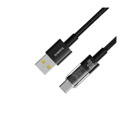 Кабель Baseus Gem Fast-Charging Data Cable Type-C 100W 2m Black (P10373002111-01) USB 3.0 - USB Type-C 2m - Retromagaz