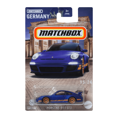 Тематична Машинка Matchbox Porsche 911 GT3 Germany 1:64 HVV05/HVV35 Blue - Retromagaz