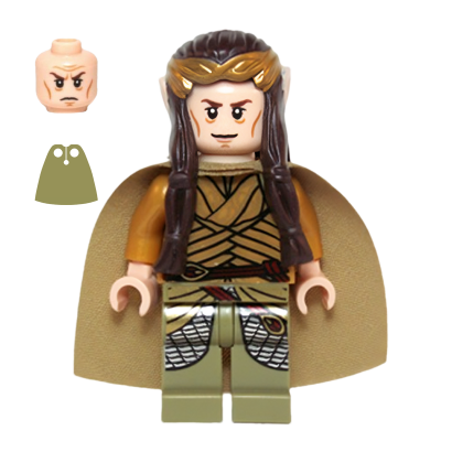 Фігурка Lego The Hobbit Elrond Gold Crown and Olive Green Clothing Films lor105 Б/У - Retromagaz