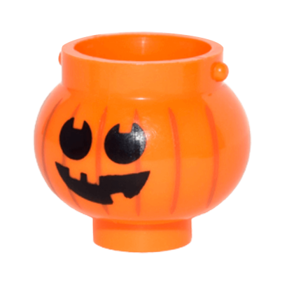 Другое Lego Pot Small with Handle Holders and Pumpkin Jack O' Lantern 98374pb03 6160949 Orange Б/У - Retromagaz