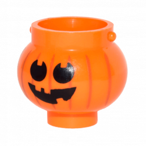 Другое Lego Pot Small with Handle Holders and Pumpkin Jack O' Lantern 98374pb03 6160949 Orange Б/У - Retromagaz