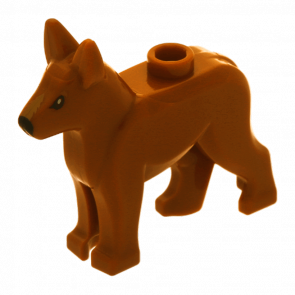 Фигурка Lego Земля Dog Alsatian German Shepherd with Black Eyes Dark Tan on Top of Muzzle Animals 92586pb02 1 4624374 Dark Orange Б/У - Retromagaz