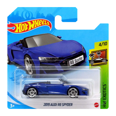 Машинка Базовая Hot Wheels 2019 Audi R8 Spyder Exotics 1:64 GRY87 Blue - Retromagaz