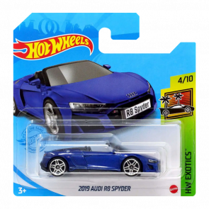 Машинка Базовая Hot Wheels 2019 Audi R8 Spyder Exotics 1:64 GRY87 Blue - Retromagaz