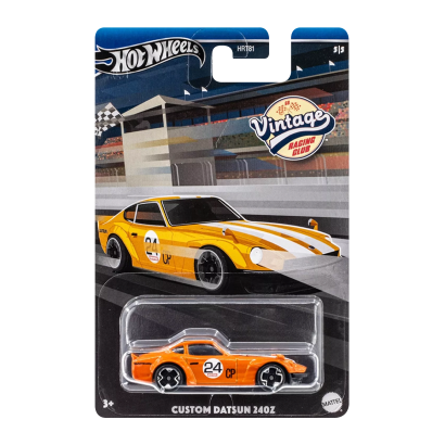 Тематическая Машинка Hot Wheels Custom Datsun 240Z Vintage Racing Club 1:64 HRT81/HRV10 Orange - Retromagaz