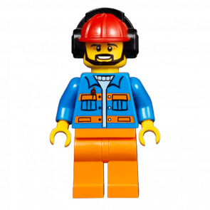 Фигурка Lego Airport 973pb3100 Flagman Red Helmet with Earmuffs City cty0949 Б/У - Retromagaz