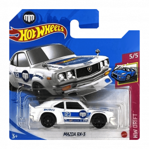 Машинка Базовая Hot Wheels Mazda RX-3 Super Treasure Hunt STH Drift 1:64 GTD00 White - Retromagaz