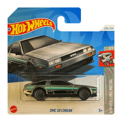 Машинка Базовая Hot Wheels DMC Delorean Zamac Treasure Hunts Rolling Metal 1:64 HTF28 Silver - Retromagaz