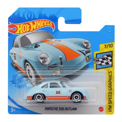 Машинка Базовая Hot Wheels Porsche 356 Outlaw Gulf Speed Graphics 1:64 GRY45 Light Blue - Retromagaz