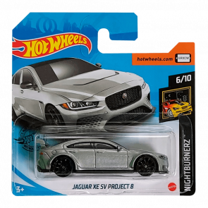 Машинка Базовая Hot Wheels Jaguar XE SV Project 8 Nightburnerz 1:64 GHF47 Grey