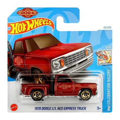 Машинка Базовая Hot Wheels 1978 Dodge Li'l Red Express Truck Celebration Racers 1:64 HRY97 Red - Retromagaz