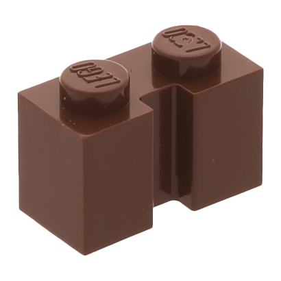 Кубик Lego Модифікована 10шт with Groove 1 x 2 4216 4242336 6103004 Reddish Brown Б/У - Retromagaz