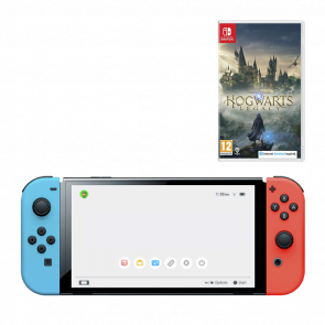 Набір Консоль Nintendo Switch OLED Model HEG-001 64GB Blue Red Новий  + Гра Hogwarts Legacy Російські Субтитри