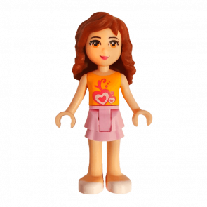 Фигурка Lego Girl Olivia Bright Pink Layered Skirt Friends frnd023 Б/У