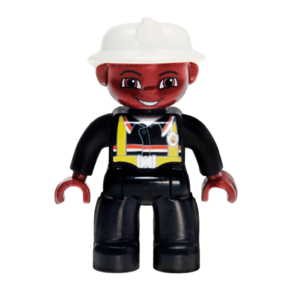 Фигурка Lego Boy Fireman Black Legs Black Hands Duplo 47394pb010 Б/У - Retromagaz