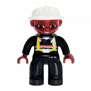 Фигурка Lego Boy Fireman Black Legs Black Hands Duplo 47394pb010 Б/У - Retromagaz