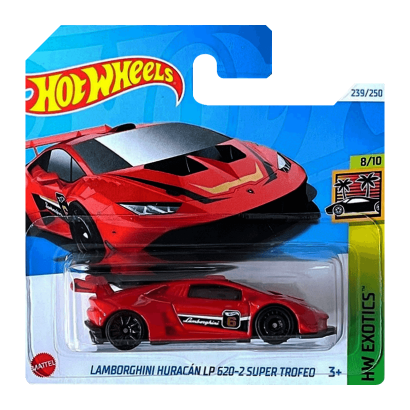 Машинка Базовая Hot Wheels Lamborghini Huracán LP 620-2 Super Trofeo Exotics 1:64 HTC25 Red - Retromagaz