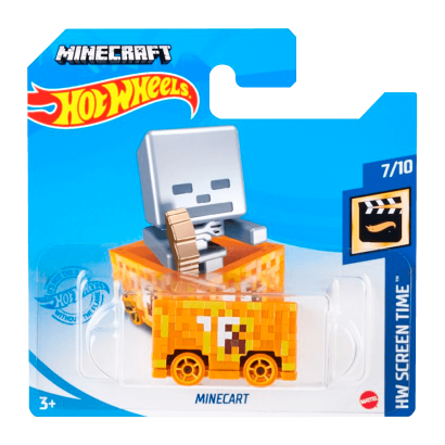 Машинка Базова Hot Wheels Minecraft Minecart Screen Time 1:64 GRX95 Orange - Retromagaz