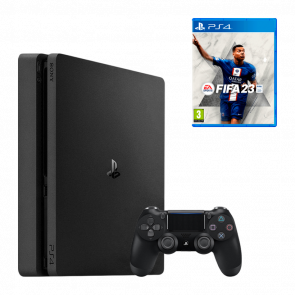 Консоль Sony PlayStation 4 Slim 500GB Black Б/У Хороший + Игра Sony PlayStation 4 FIFA 23 Русский Озвучка Новый