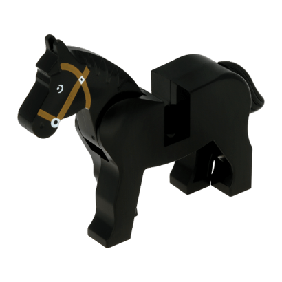 Фігурка Lego Земля Horse with Black and White Eyes White Pupils and Medium Nougat Bridle Animals 4493c01pb07 1 4587388 Black Б/У - Retromagaz