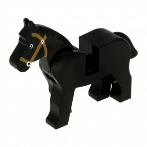 Фігурка Lego Земля Horse with Black and White Eyes White Pupils and Medium Nougat Bridle Animals 4493c01pb07 1 4587388 Black Б/У