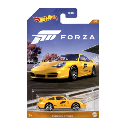 Тематична Машинка Hot Wheels Porsche 911 GT3 Forza 1:64 HLK28 Yellow - Retromagaz