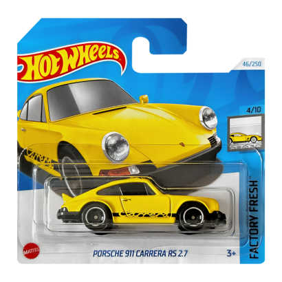 Машинка Базова Hot Wheels Porsche 911 Carrera RS 2.7 Factory Fresh 1:64 HTC49 Yellow - Retromagaz