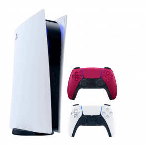 Набір Консоль Sony PlayStation 5 Digital Edition 825GB White Новий + Геймпад Бездротовий DualSense Cosmic Red