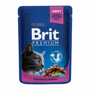 Влажный Корм для Кошек Brit Premium Индейка Курица 100g - Retromagaz