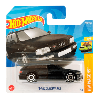 Машинка Базовая Hot Wheels '94 Audi Avant RS2 Wagons 1:64 HCT69 Black - Retromagaz