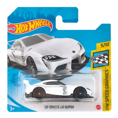 Машинка Базова Hot Wheels '20 Toyota GR Supra Speed Graphics 1:64 GRX20 White - Retromagaz