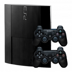 Набір Консоль Sony PlayStation 3 Super Slim 500GB Black Б/У  + Геймпад Бездротовий DualShock 3 - Retromagaz