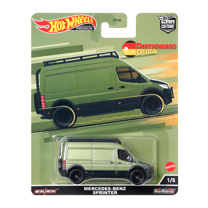 Машинка Premium Hot Wheels Mercedes-Benz Sprinter Deutschland Design 1:64 HCJ96 Green - Retromagaz